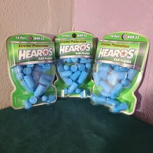 3x Hearos Original Formulation Xtreme Protection Ear Plugs (NRR‎ 33 | 14 pairs)